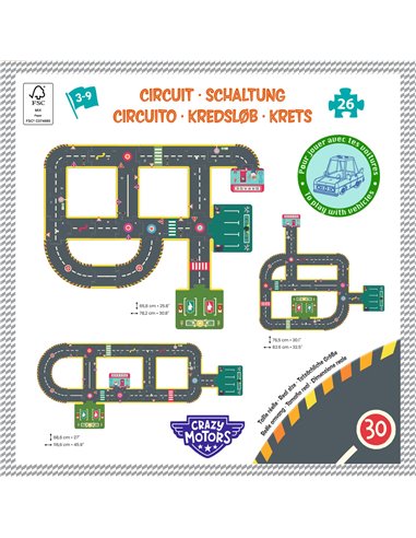 Puzzle Circuit - 26pcs - crazy motors - djeco