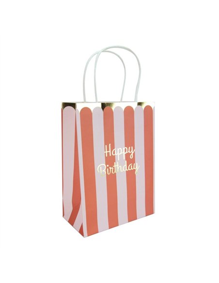 SACS PAPIER HAPPY BIRTHDAY MULTICOLORES X 4