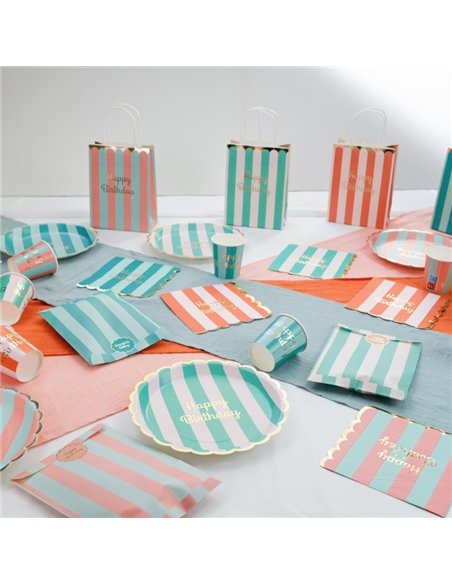 SACS PAPIER HAPPY BIRTHDAY MULTICOLORES X 4