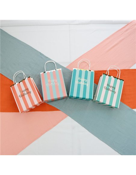 SACS PAPIER HAPPY BIRTHDAY MULTICOLORES X 4