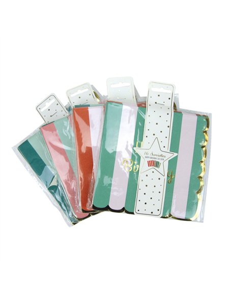 SERVIETTES FESTONNEES 33X33CM HAPPY BIRTHDAY X 16