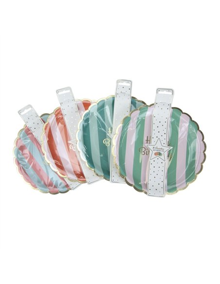 ASSIETTES FESTONNEES 23CM HAPPY BIRTHDAY X 8