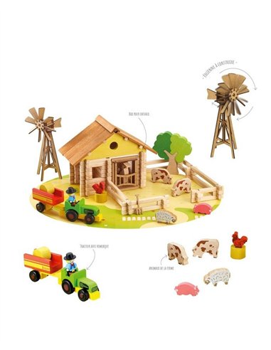 Ma ferme en bois - 145 pieces - Jeujura