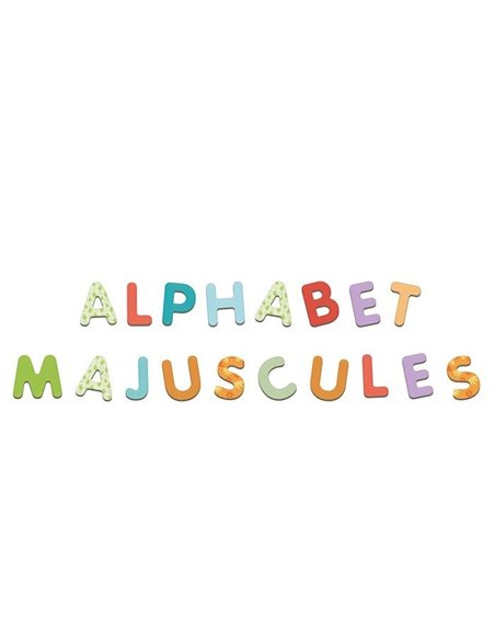 Magnets bois 50 lettres majuscules - jeujura