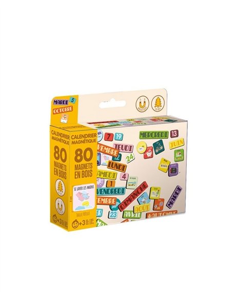 Magnets bois calendrier - jeujura
