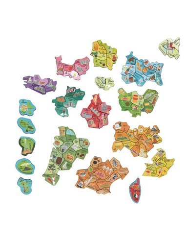 Magnets bois carte de france - jeujura