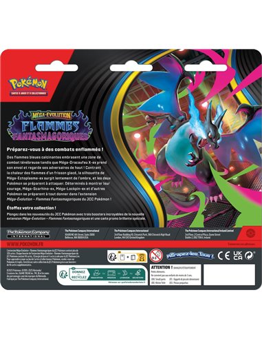 Pokémon ME02: pack 3 boosters méga évolutions flammes Fantasmagoriques