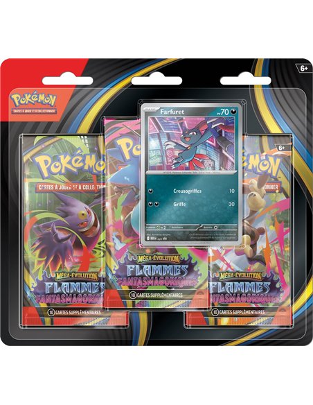 Pokémon ME02: pack 3 boosters méga évolutions flammes Fantasmagoriques