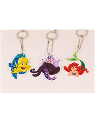 CRYSTAL ART Kit Porte clés x3 La Petite Sirène