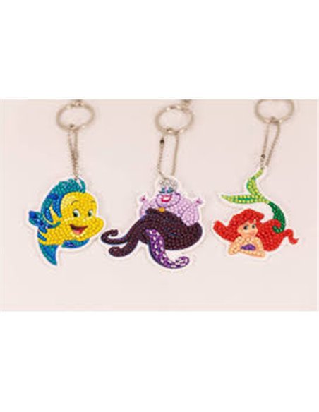 CRYSTAL ART Kit Porte clés x3 La Petite Sirène
