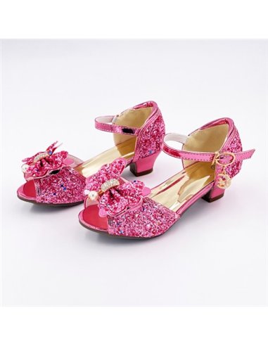 Mules à Noeuds et Paillette Rose Foncé - Labay