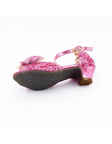 Mules à Noeuds et Paillette Rose Foncé - Labay
