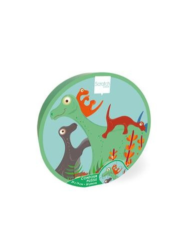 Contour puzzle dino