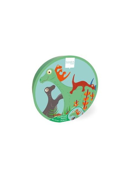 Contour puzzle dino
