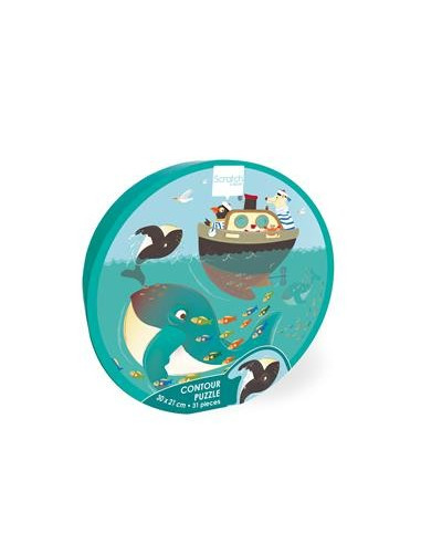 Contour puzzle baleines
