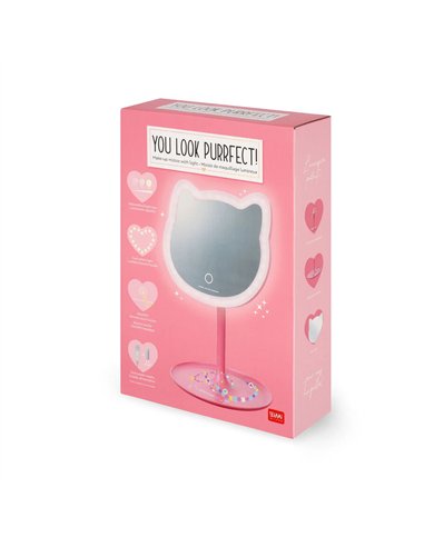 Miroir de Maquillage Lumineux - You Look Purrfect! - LEGAMI