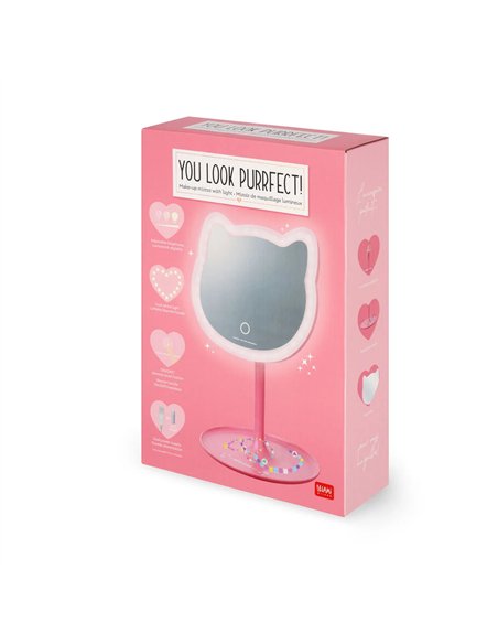 Miroir de Maquillage Lumineux - You Look Purrfect! - LEGAMI