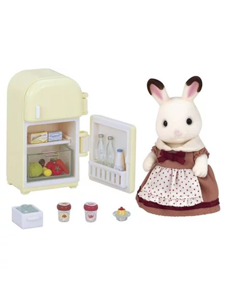 MAMAN LAPIN CHOCOLAT ET REFRIGERATEUR - SYLVANIAN FAMILLES