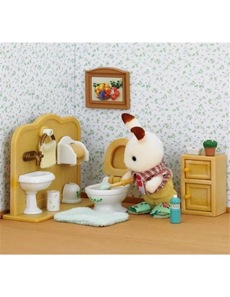 FRERE LAPIN ET TOILETTES - SYLVANIAN MEUBLES ET ACCESSOIRES