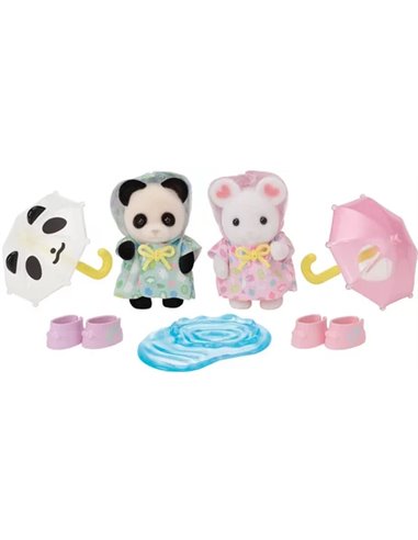 LE DUO DES BEBES EN HABITS DE PLUIE - SYLVANIAN TOUS POUR BEBES