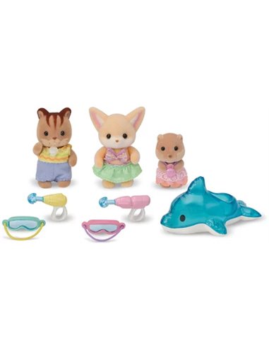 LE TRIO DES BEBES A LA PISCINE - SYLVANIAN TOUS POUR BEBES