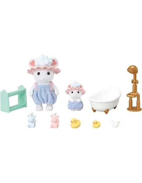 SYLVANIAN FAMILIES - LE BAIN DES FRERES SOURIS MARSHMALLOW - SYLVANIAN FAMILLES