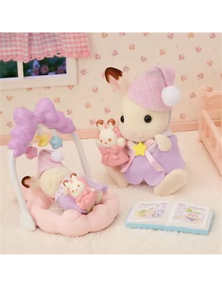 SYLVANIAN FAMILIES - LE COUCHER DES SŒURS LAPIN CHOCOLAT SYLVANIAN FAMILLES