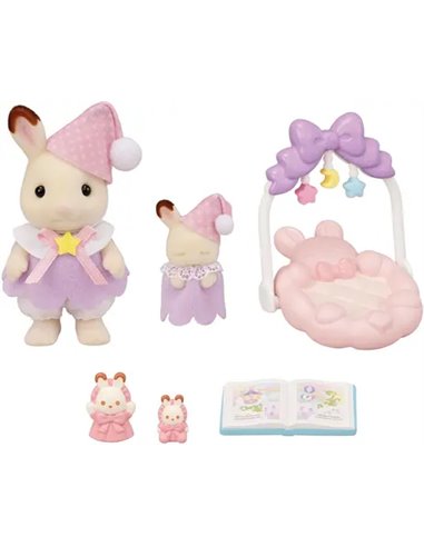 SYLVANIAN FAMILIES - LE COUCHER DES SŒURS LAPIN CHOCOLAT SYLVANIAN FAMILLES