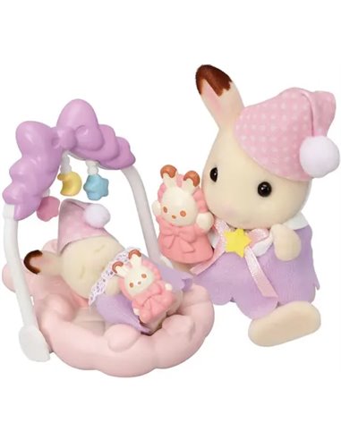 SYLVANIAN FAMILIES - LE COUCHER DES SŒURS LAPIN CHOCOLAT SYLVANIAN FAMILLES