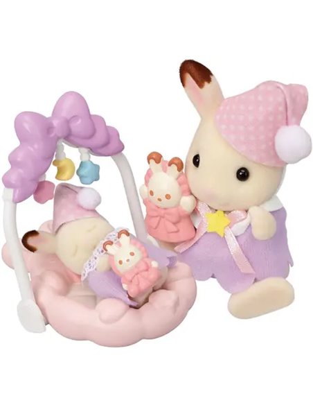 SYLVANIAN FAMILIES - LE COUCHER DES SŒURS LAPIN CHOCOLAT SYLVANIAN FAMILLES