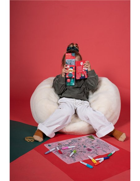 ÉDITION LIMITÉE NOËL : Set de table en silicone VILLAGE DE NOEL + LETTRE AU PÈRE AU NOËL INCLUS - Coloriage réutilisable