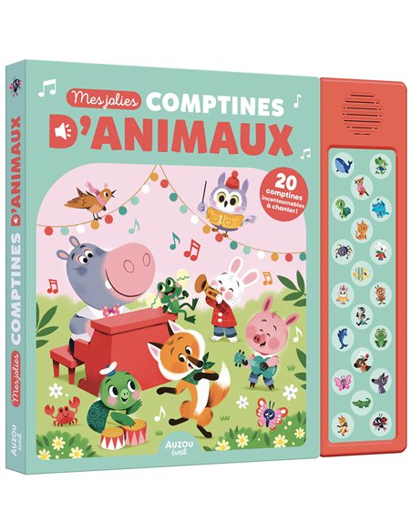 MES JOLIES COMPTINES D'ANIMAUX - 20 PUCES SONORES - Auzou