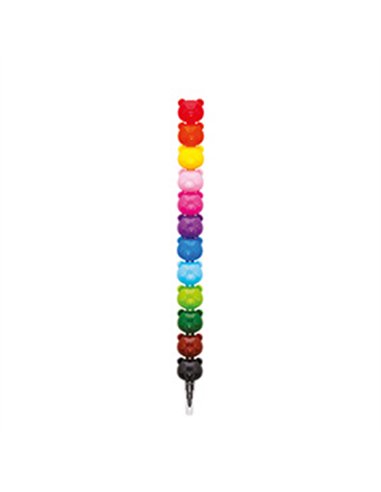 DREAM IN COLOUR - 12 CRAYONS COULEUR EMPILABLES - TEDDY BEAR - Legami