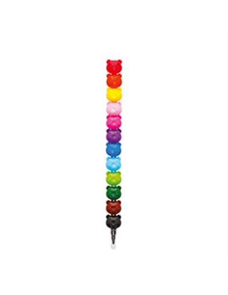 DREAM IN COLOUR - 12 CRAYONS COULEUR EMPILABLES - TEDDY BEAR - Legami