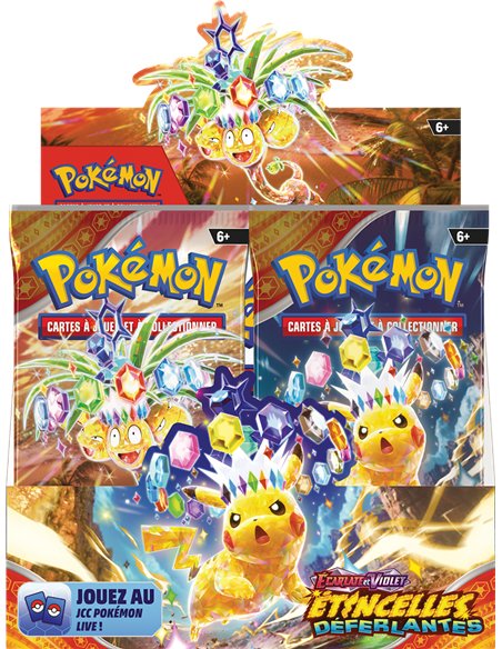 Display Pokémon EV08 : 36 boosters écarlate et violet étincelles déferlantes 