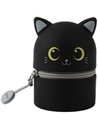Mini trousse en silicone kawaii - chat noir - itotal