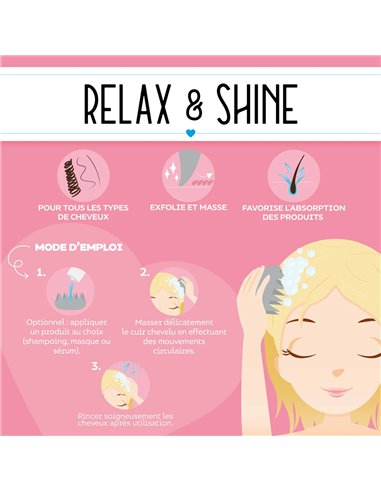 Brosse pour Cuir Chevelu et Shampoing - Relax & Shine KITTY - LEGAMI