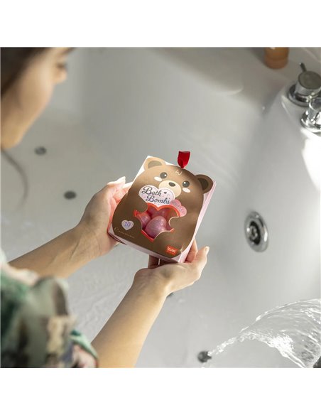SET de 10 bombes de bain - BATH BOMBS - TEDDY BEAR  VANILLA & BERRY - Legami