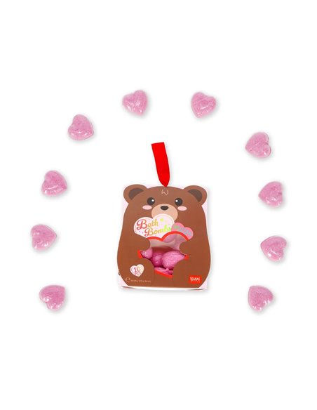 SET de 10 bombes de bain - BATH BOMBS - TEDDY BEAR  VANILLA & BERRY - Legami