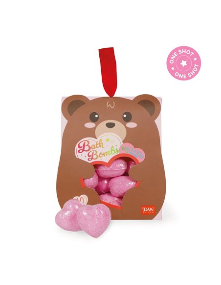 SET de 10 bombes de bain - BATH BOMBS - TEDDY BEAR  VANILLA & BERRY - Legami