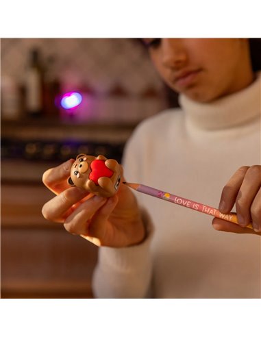 Taille-crayon Lumineux Avec Réservoir - Teddy Bear - Sharpening is Magic - Saint Valentin 2026 - Legami