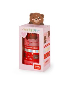 Set de 5 Rubans Adhésifs Décoratifs en Papier Teddy Bear - Tape by Tape - Saint valentin 2026 - LEGAMI