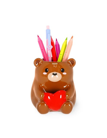 CERAMIC PEN HOLDER - DESK FRIENDS - TEDDY BEAR - Legami