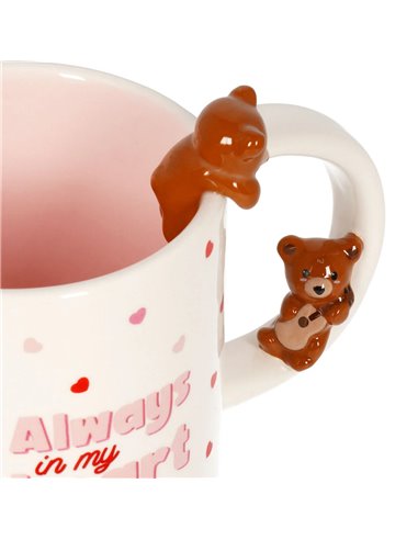 STONEWARE MUG - TOO CUTE TO HANDLE - TEDDY BEAR  350 ML - Legami