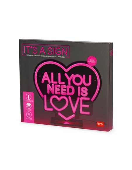 Lampe LED à Effet Néon - All You Need is Love - It’s a Sign - Saint Valentin 2026 - LEGAMI