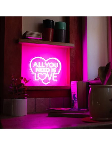 Lampe LED à Effet Néon - All You Need is Love - It’s a Sign - Saint Valentin 2026 - LEGAMI