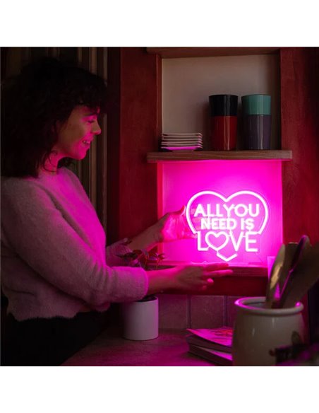 Lampe LED à Effet Néon - All You Need is Love - It’s a Sign - Saint Valentin 2026 - LEGAMI
