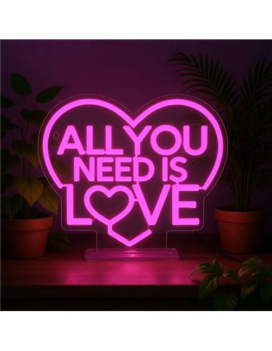 Lampe LED à Effet Néon - All You Need is Love - It’s a Sign - Saint Valentin 2026 - LEGAMI