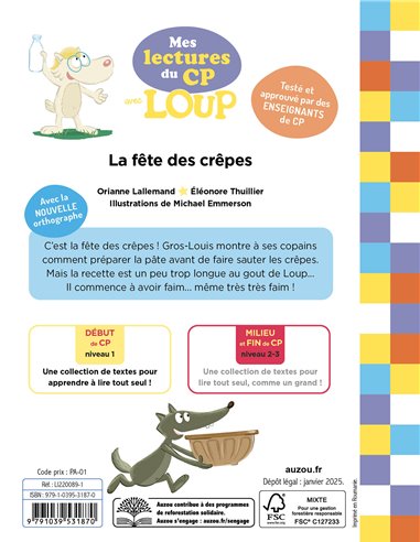 MES LECTURES DU CP AVEC LOUP - LA FÊTE DES CRÊPES