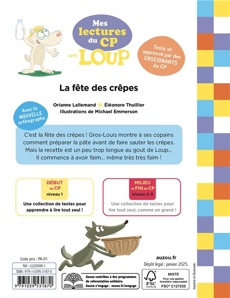 MES LECTURES DU CP AVEC LOUP - LA FÊTE DES CRÊPES